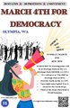 Flyer image for the Evergreen Resistance Olympia, WA March 4th for Democracy protest march