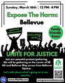 Flyer image for Evergreen Resistance Bellevue March 16 Expose the Harm event