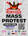 Flyer for Seattle Jun 14, 2025 No Kings Rally and March, Gather at Cal Anderson Part at noon, march to Seattle Center at 1pm