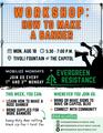 Olympia Aug 18, 2025 Mobilization Mondays Flyer: Workshop: How to Make a Banner