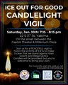 Flyer for Yakima ICE OUT Candlelight Vigil on Sat Jan 10, 2026